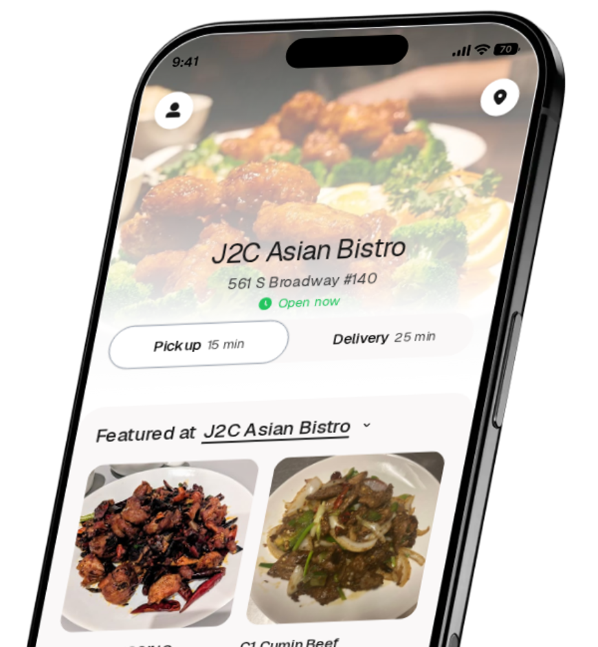 J2C Asian Bistro app preview