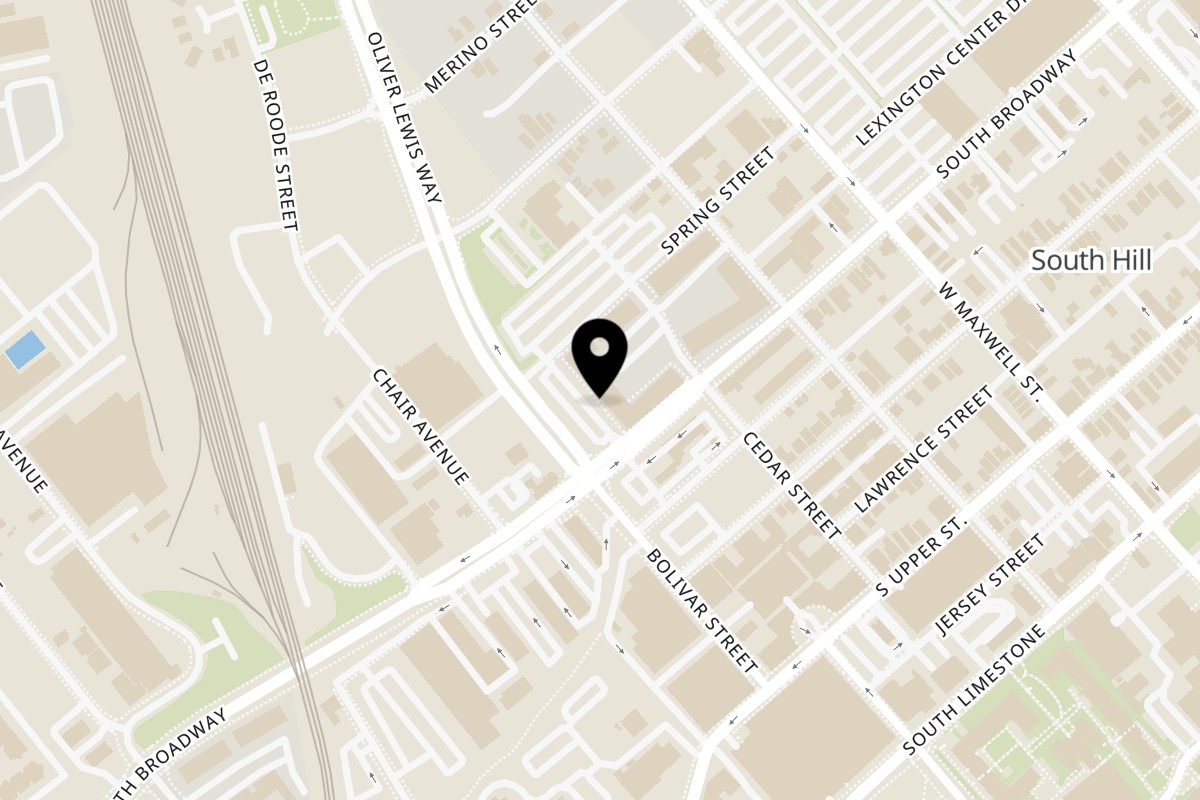 Map showing the location of J2C Asian Bistro on 561 S Broadway #140 in Lexington